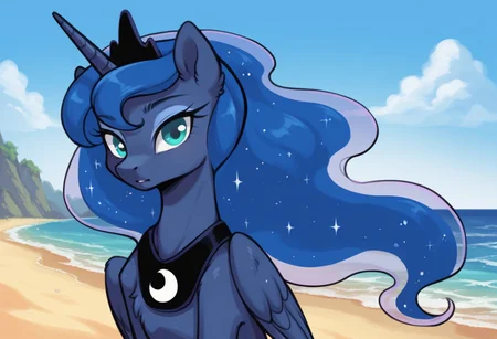 score_9, score_8_up, score_8,score_7_up score_6_up score_5_up score_4_up, source_anime,1girl, solo, upper body, detailed face, petite, (princess luna, my little pony, fur, furry, pony), short, small breast, tail, beach
looking at viewer, Drantyno Style