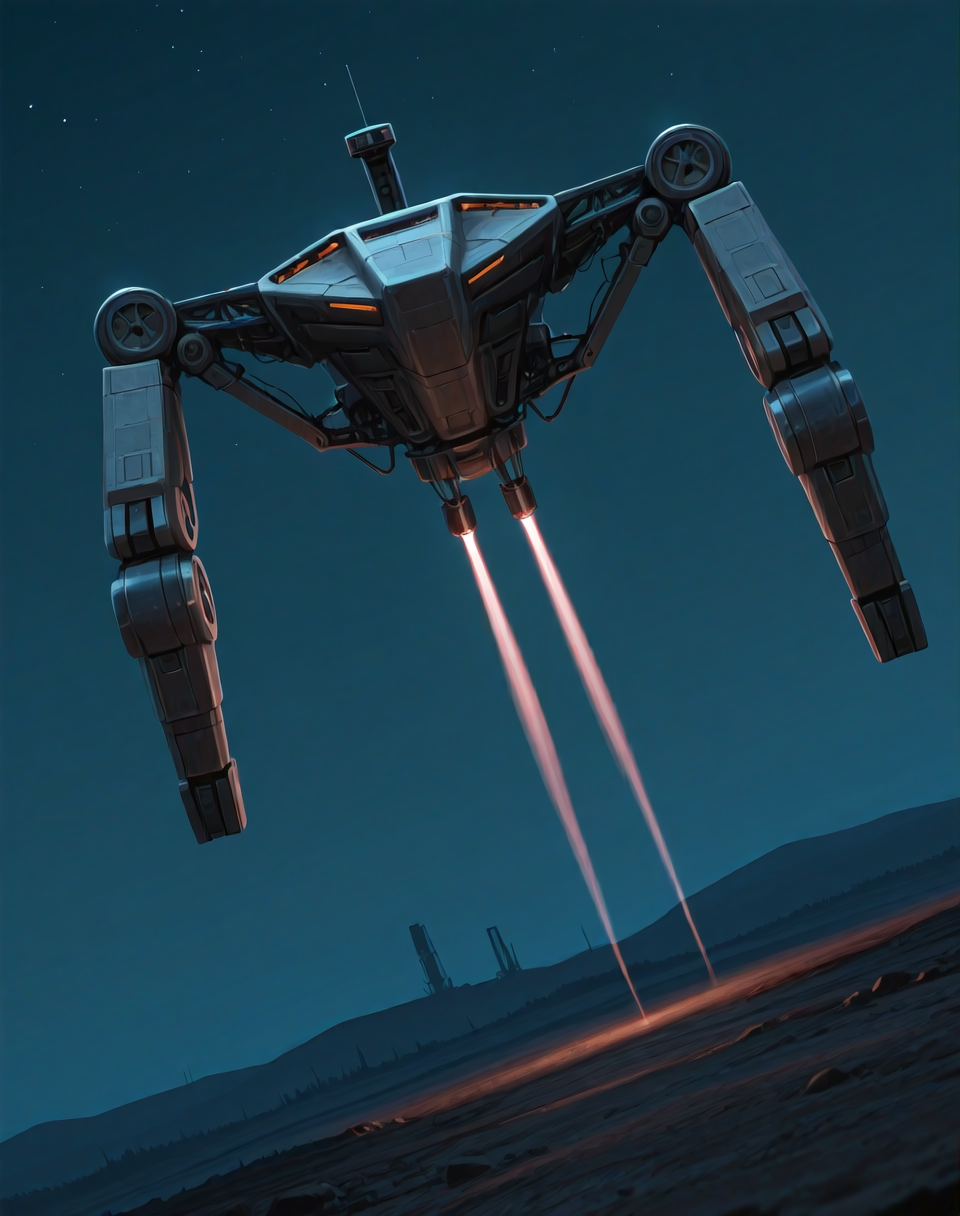 <lora:Cyberdyne_(Terminator)_(Illustrious)_(AD):1> Cyberdyne, robot, 
((
exterior, science fiction, night, night time, post apocalyptic landscape, 
dutch angle, dynamic action, brushed titanium, machines, drones, 
)),
BREAK: very awe, aesthetically pleasing, masterpiece, best quality, amazing quality, very aesthetic, depth of field, absurd details, depth of field, atmospheric rendering, natural shading, soft shading, 
BREAK: lazympos, lazypos (3),