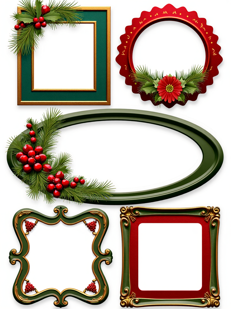 Christmas Label Tags 4x2 grid layout, lines, colorful christmas frames with a christmas icon on the side. No text. White background.
<lora:ChristmasLabelsFlux:0.9>