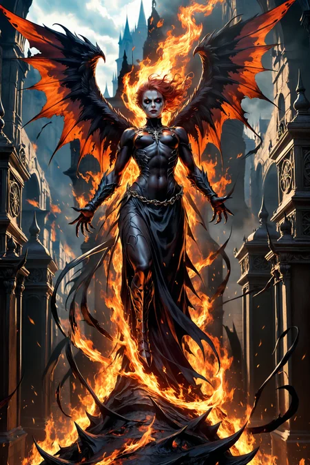 (photorealism:2), dynamic pose,
ominous silhouette of an angel of death, sickles, infernal fire, burning with hatred, black ravens, dark fantasy illustration, vibrant colors, high contrast, hyper-realistic, dynamic, detailed, high-definition, intense, mythical, captivating, dramatic, powerful, imaginative
<lora:EdobHorrorLandscape_XL_v1.0:1.5> EdobHorrorLandscape, t <lora:SDXLHighDetail_v5:1>