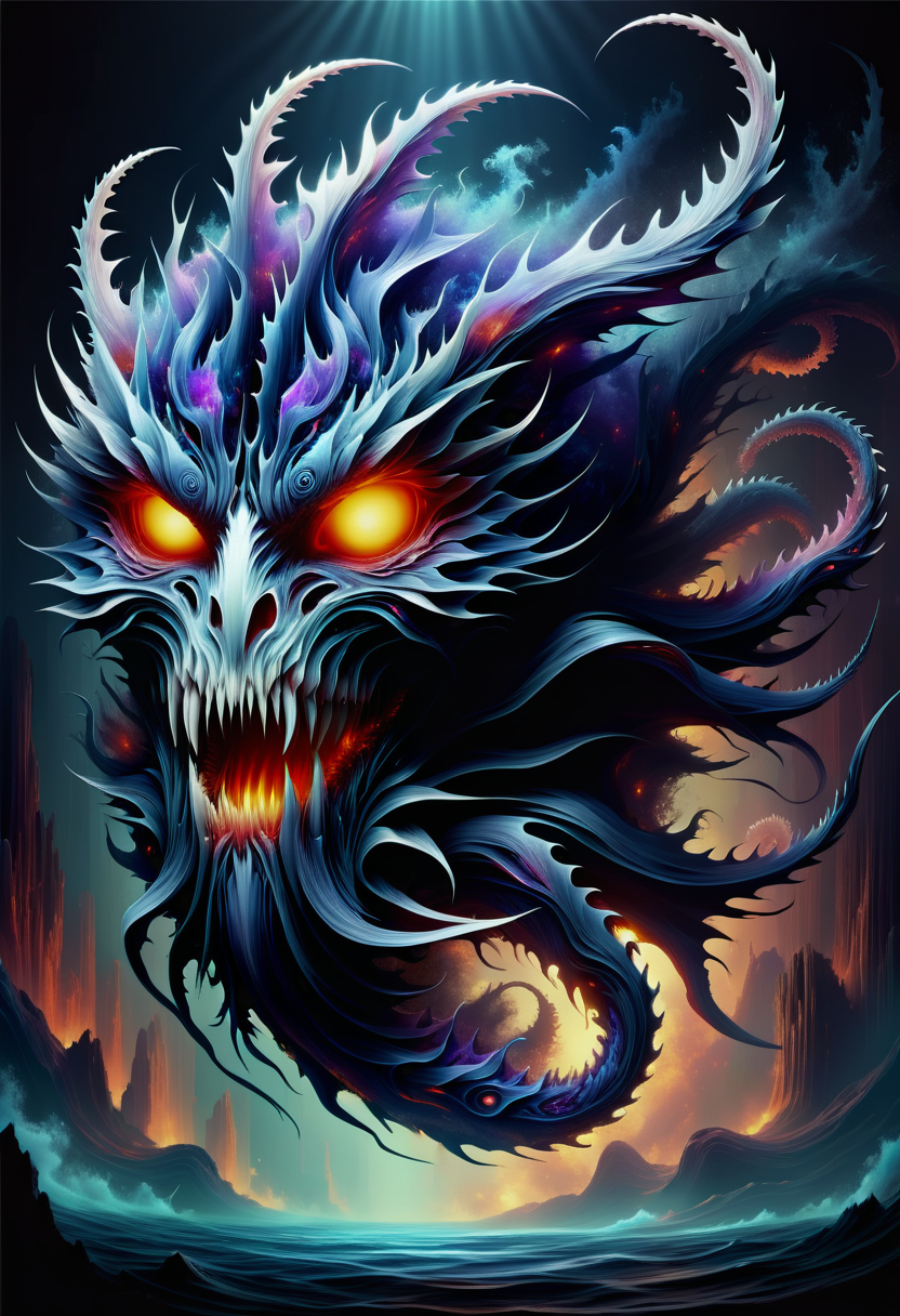 hyper detailed masterpiece, dynamic, awesome quality,floating abyssal DonMW15pXL  <lora:DonMW15pXL-000008:0.8>