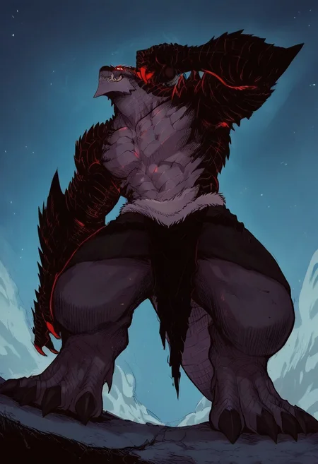 score_9, score_8_up, score_7_up, male, Ananta, Dark scales, spikes, sharp fangs, Red eyes, Large tail, claws, Dragon, muscular, Spikes on shoulders, source_anime, 1boy, solo, muscular:1.3, hands, happy face, smile, (((dutch angle, posing, from below, looking at viewer)))
BREAK
city, ruins, back alley, outside, night,