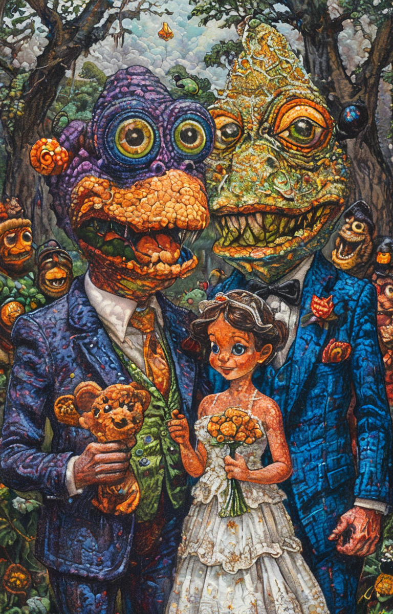 masterpiece,best quality,<lora:tbh179-sdxl:0.9>,illustration,style of David Welker, portrait of family