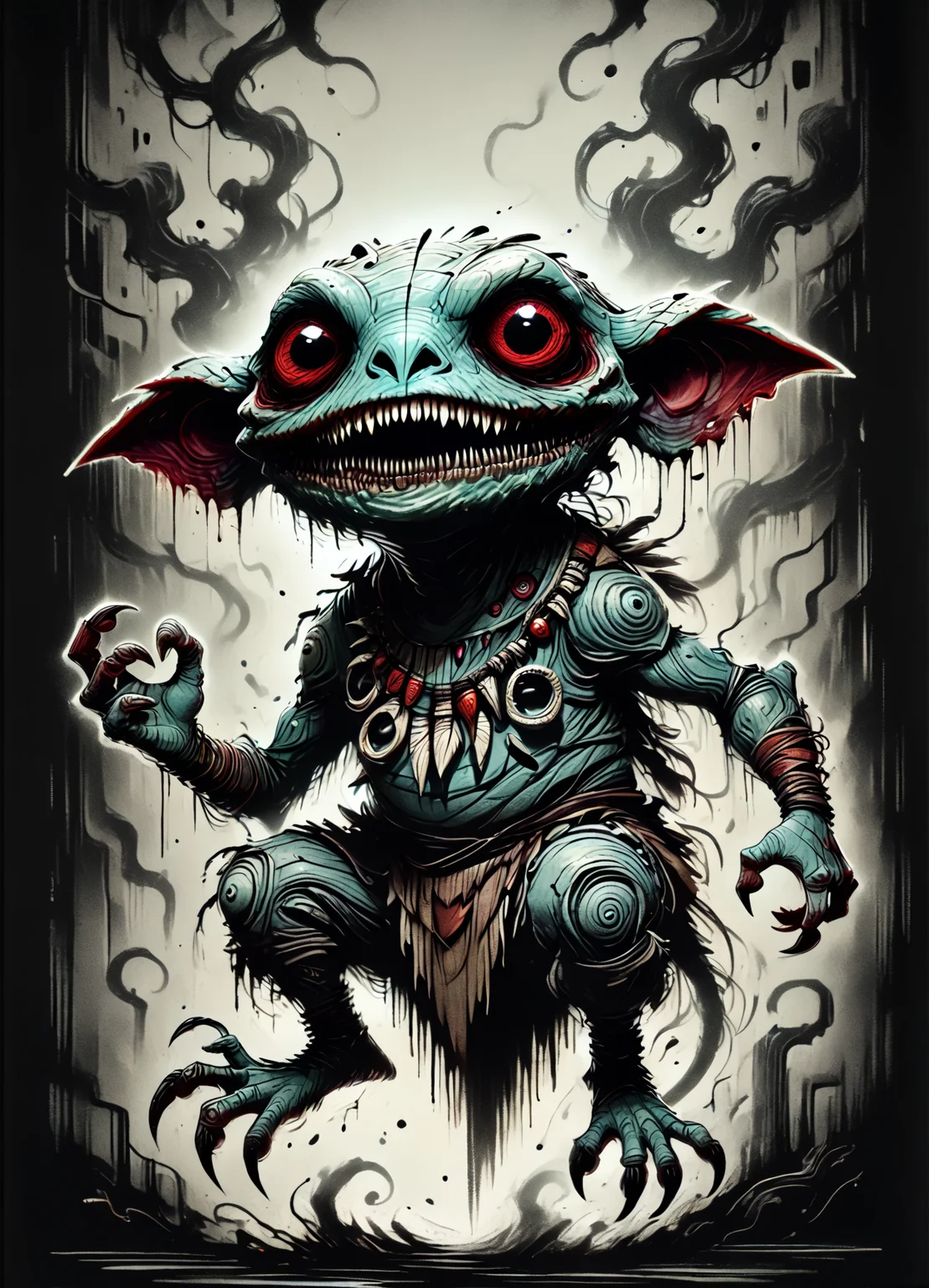 DonMB01dD4rkXL score_9, score_8_up, score_7_up, score_6_up, male gremlin, bioprinting specialist,gunslinger, tribal sling rating_safe <lora:DonMB01dD4rkXL-pony:1>