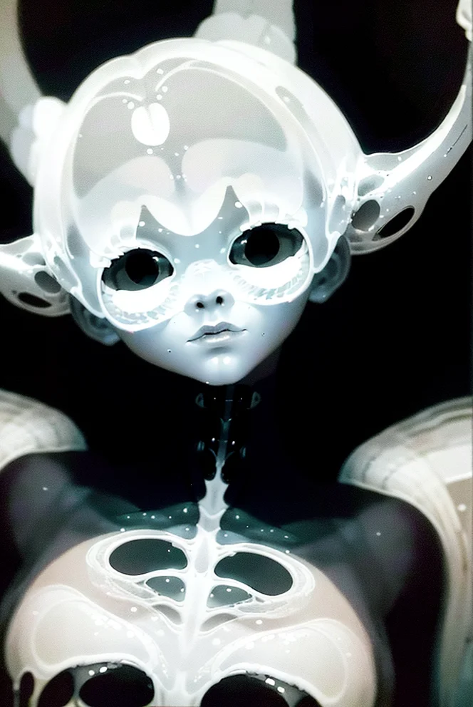 best quality, masterpiece, a portrait of a creature <lora:25_preal_1v5_768_0001BD5e_NR128NA128off:0.8> mix_\(gost\), ghost, black background,