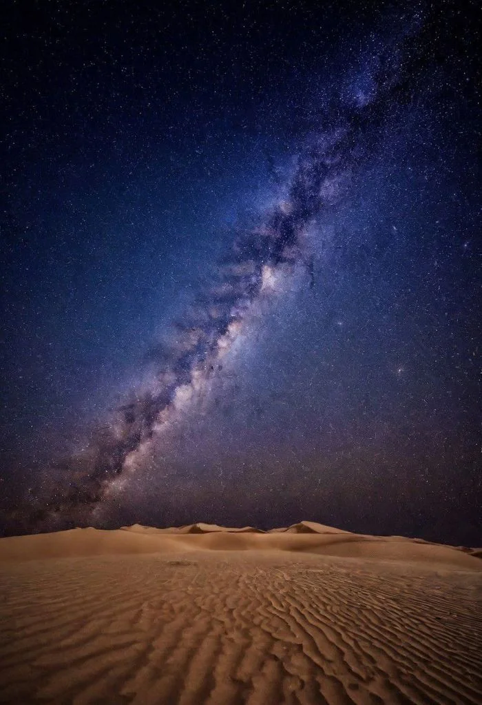 Chiahuahuan desert under a protected Dark Sky. Lying, see the bands of the milky way. Milky Way, Night sky