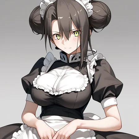 <lora:Takeuchi_Takashi_PonyXL_style_v01:1>
 <lora:agent_XL-bf16-pony-v1:0> <lora:agent.pony:1>
score_9 , score_8_up , score_7_up , source_anime , 
masterpiece , best quality , ultra-detailed , 
BREAK
agent \(girls' frontline\), maid
1girl , woman , huge breasts , light smile , light blush , ((jeanne d'arc (fate)):0.5)  , 
long black hair  , maid dress ,