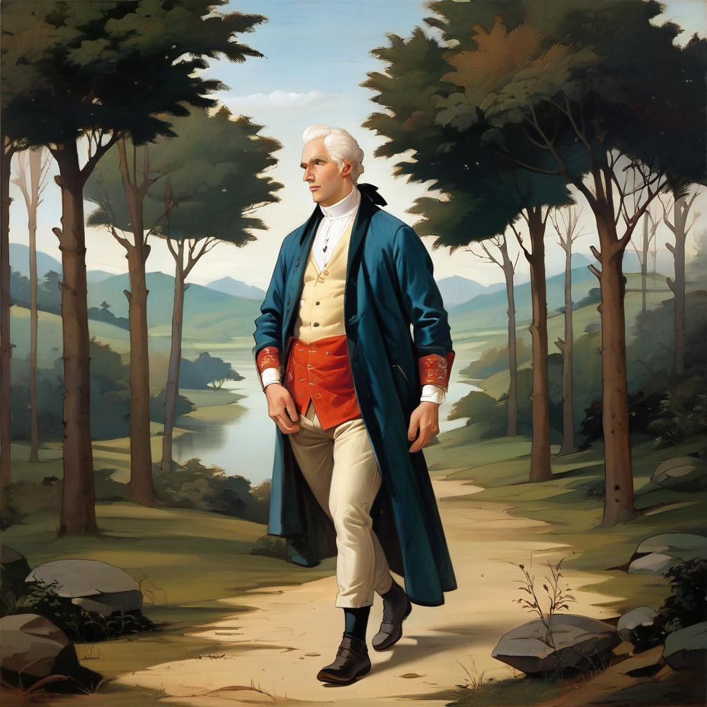 score_9, score_8_up, score_7_up, painting 1boys w16hsl1ps, male focus,he wears a historical wig and 18th century clothes, indoors, white hair, open coat, waistcoat, blue breeches, walking, forest, trees,
((masterpiece, best quality)), ponytail with black ribbon, from waist up, close-up,
<lora:18th_Cent_man_PXL_V0:0.9>, 
 <lora:Digital Art Style SDXL_LoRA_Pony Diffusion V6 XL:0.4> digital art
 <lora:Sandro_Botticelli_Style:0.6>