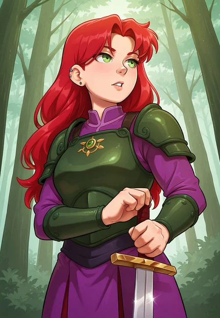 score_9, score_8_up, score_7_up, score_6_up, mystical Celtic warrior, intricate leather armor, ancient sword, long wavy hair, realistic, cinematic angle, cinematic lighting, muscular body, determined face, piercing green eyes, battle pose
BREAK
standing in a lush, ancient forest
BREAK
source_fantasy_art, rating_general, expressive, full body, dynamic pose
BREAK
detailed beautiful background, dense forest, ancient trees, mystical fog, enchanted creatures, serene atmosphere
<lora:Expressive_H:0.6>Expressiveh, (SimplepositiveXLv1:1.3), (((upper body, full clothed:1.85)))
((masterpiece))
 (ultra realistic, 32k, masterpiece:1.2), (high detailed skin:1.1), (high quality:1.1)
(((full clothed)))
<lora:DandonFuga_Style_v.2_-_Pony:0.8>
 (8k uhd:1,4)
 <lora:add-detail-xl:1>
 <lora:Dynamic Poses:1>