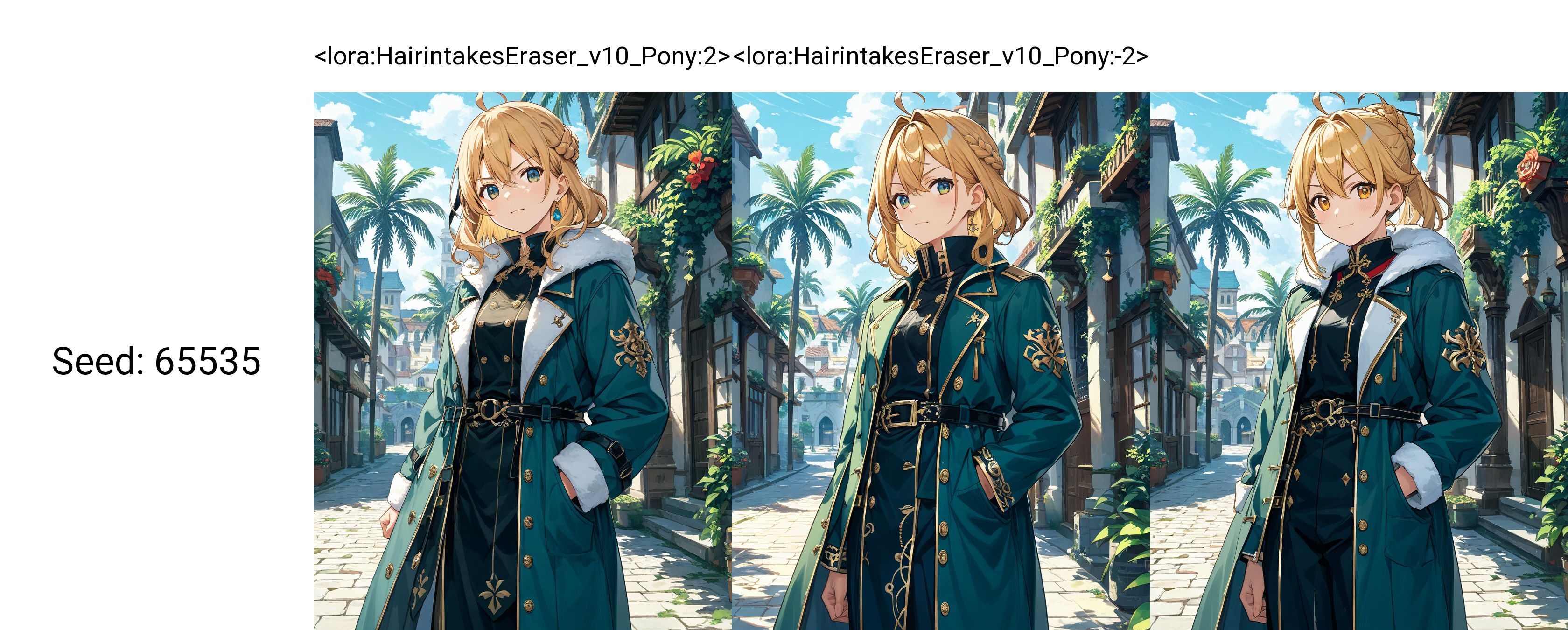 :o,cowboy shot,palm-fist greeting,lightgoldenrodyellow hair,coat, <lora:HairintakesEraser_v10_Pony:2>, score_9, score_8_up, score_7_up, BREAK source_anime, rating_questionable, best quality, masterpiece, uncensored,[pony diffusion V6 is trained by PurpleSmartAI:100]