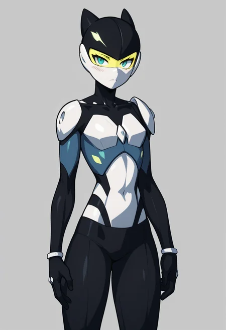 Neo-Impressionism, score_9, score_8_up, score_7_up, score_6_up, score_5_up, score_4_up,
1girl, BC-1, grey_background, simple_background, solo, standing, fullbody, a character portrait, BC-1 helmet, <lora:BC-1_V2_r1:0.8>, tiny dabs of color, Pointillism, painterly, Neo-Impressionism