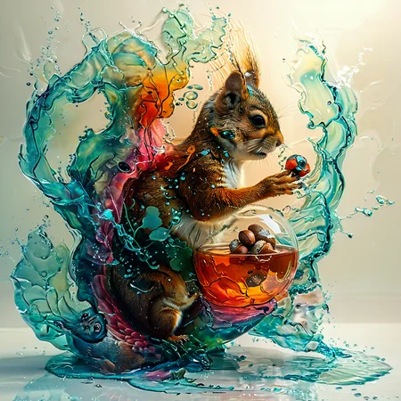 ultra hd quality, high quality pop art depiction of  a photorealistic squirrel holding a fishbowl that has a nut inside it ,  Surreal Harmony, ImgFixerPre0.3 , <lora:add-detail-xl:0.5>  Surreal Harmony <lora:Surreal Harmony:0.75>, <lora:detailed_notrigger:0.9>  OverallDetailXL,  <lora:zavy-splsh-sdxl:0.5>,  <lora:Graphic_Portrait_v2:1>,  <lora:xl_more_art-full_v1:0.5>  <lora:artfullyECHELIER_SDXL_V1:1> artchlr,  <lora:Surreal_World:0.65>