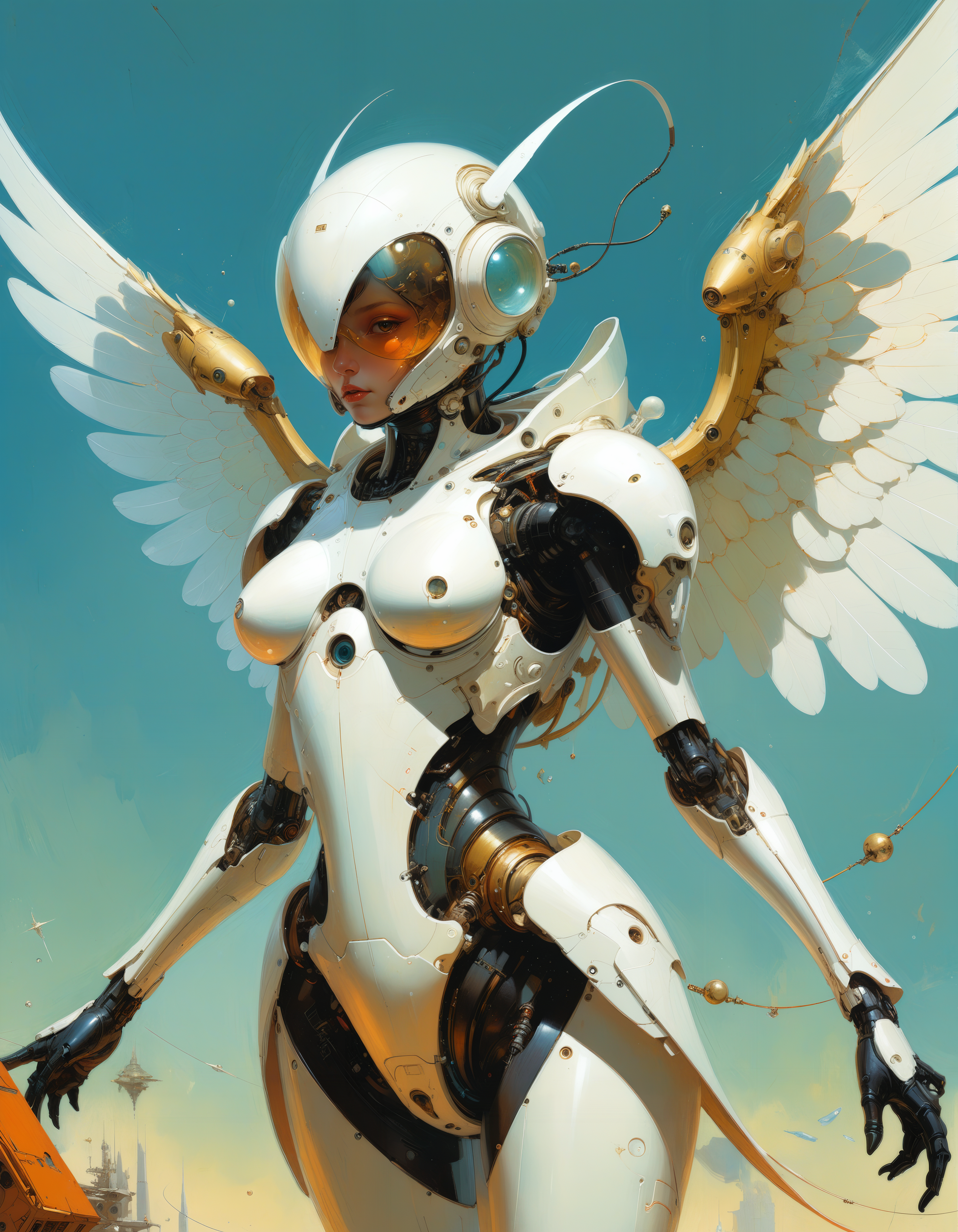 science fiction, winged ethereal angelic creature, by Greg Simkins and Moebius , in the style of Adrian Ghenie, hyper detailed, intricate, poster art, Artstation,  (intricate details, masterpiece, best quality:1.4)
<lora:add-detail-xl:0.5> <lora:xl_more_art-full_v1:0.5>