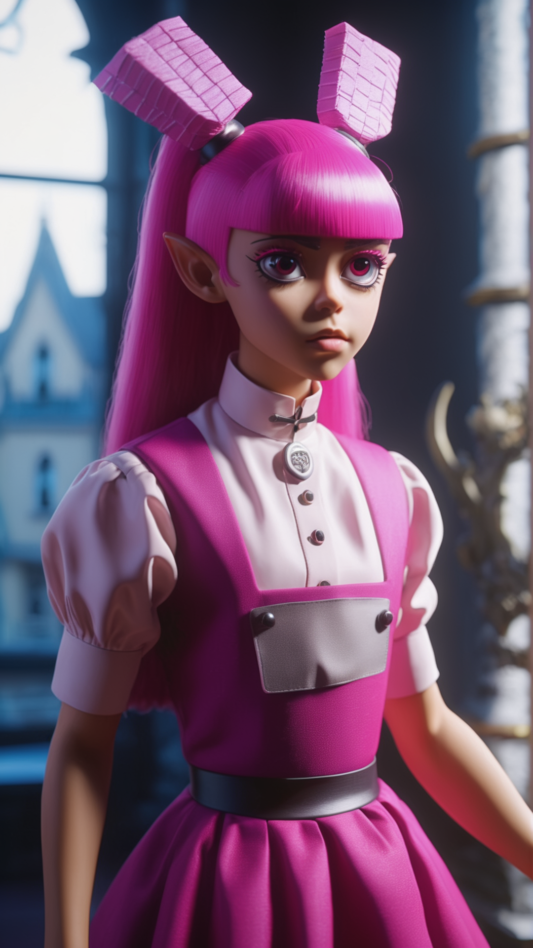 spooky gothic architecture, demon realm, BREAK, <lora:WelcometoDemonSchoolIruma-kun_V1_SDXL:1>, 1girl, professional photograph of Bachiko, BREAK, cinematic composition, Unreal Engine 5, Hyper realism, Hyper detailed, Raytraced, Dynamic Lights and Shadows, Depth, Masterpiece, Award Winning, Intricate Detail, Design, 8k, UHD, Wide Angle Shot, BREAK, Hyper realistic, Volumetric Lighting, surreal lighting, Subsurface Scattering, Photorealistic, best quality, intricate details, tonemapping, sharp focus, hyper detailed, absurdres, highres, magazine photoshoot, BREAK, (((professional wide angle full body photograph))), vivid Colors, <lora:detailed_hands-000002:0.7>,
