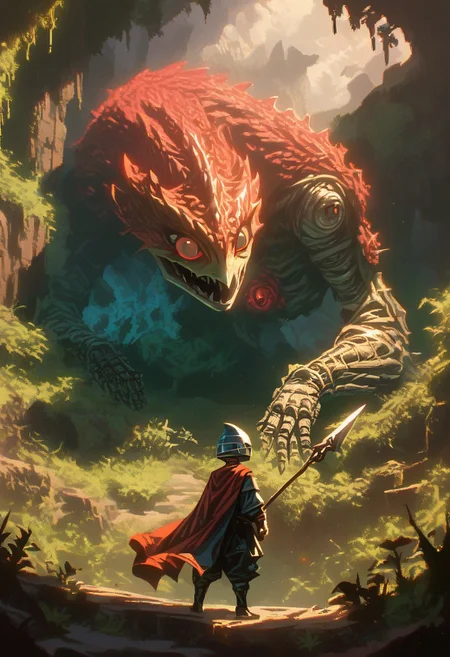 score_9,score_8_up,score_7_up
solo, knight, spear,
foreshortening, warped perspective, fisheye,
bosstyle, armored skeleton, cadaver,
collumns, foliage,
smoke,
red sigils, magical sigils,
pixel, commodore,
terror, horror, eerie,
bosstyle,
cape, from behind,
pixel, commodore,