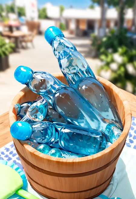 masterpiece, best quality, very aesthetic, absurdres,
ramune, food, bottle, blurry, sky, outdoors, still life, blue sky, blurry background, depth of field, scenery, summer, blue sky,
<lora:ramune_SDXL_V1:1>