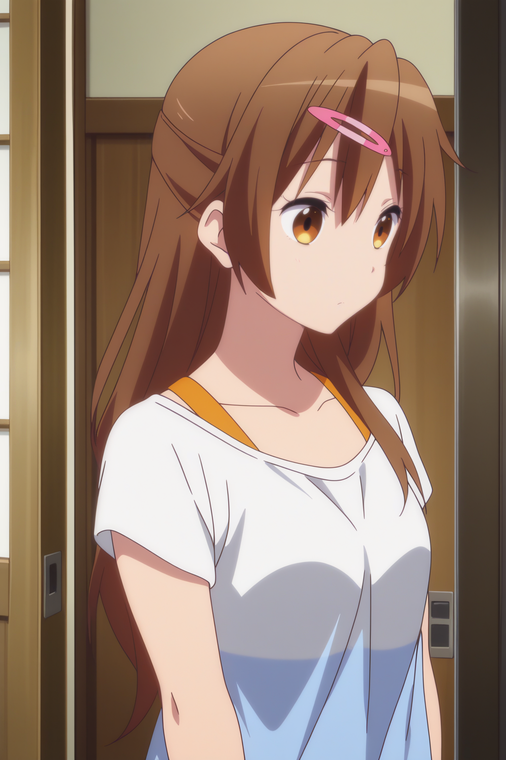 anime coloring, perfect composition, official art, masterpiece, Shinka Nibutani, hairclip <lora:Chuunibyou_demo_Koi_ga_Shitai_-_Shinka_Nibutani_-_illustrious:0.8>