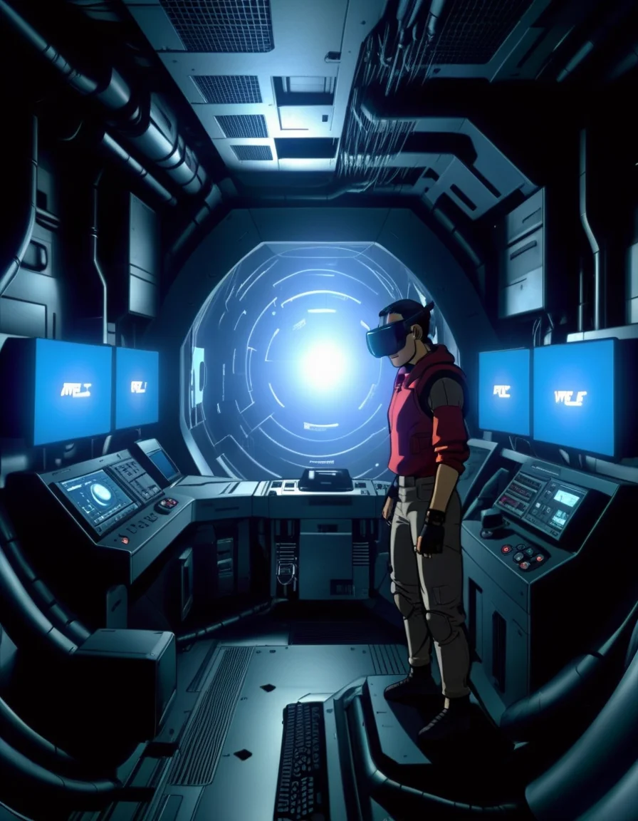 Virtual Reality Simulation, Immersive VR Environments, Digital Avatars, Alternate Realities, Cybernetic Escapism. <lora:NEOTOKIOXL_0.2_RC:0.9>