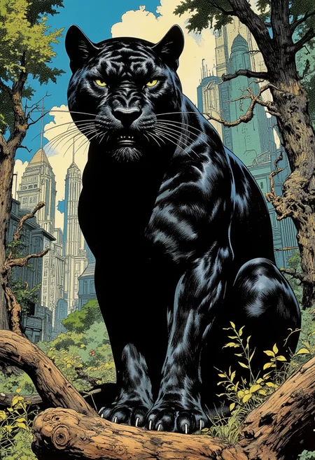black panther , art by James C Christensen