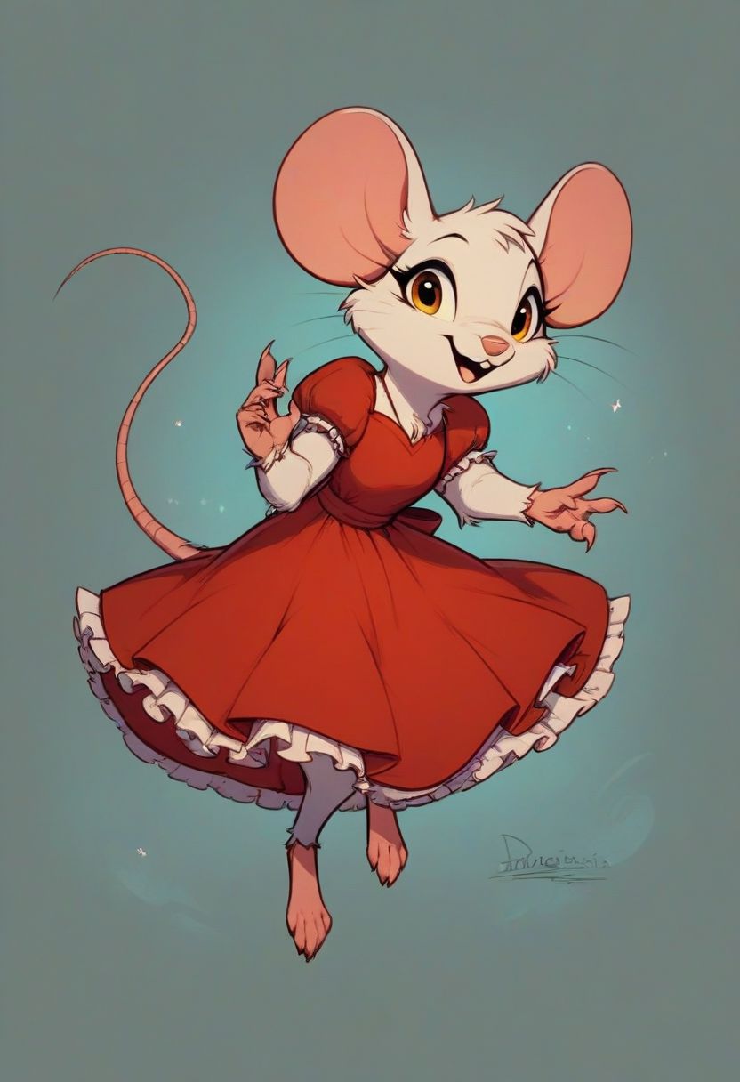 score_9, score_8_up, score_8, solo, (fluffy:0.8), (feral), furry, (((mouse))), female, claws, (fluffy cheeks:0.7), (dress), (solo:2), j_cartoon, cute
