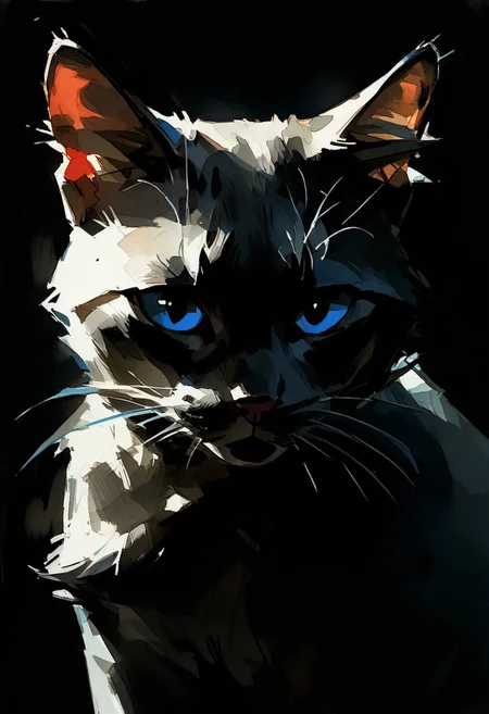 score_9, score_8_up, score_7_up, score_6_up, watercolor painting, white Cat, blue eyes,