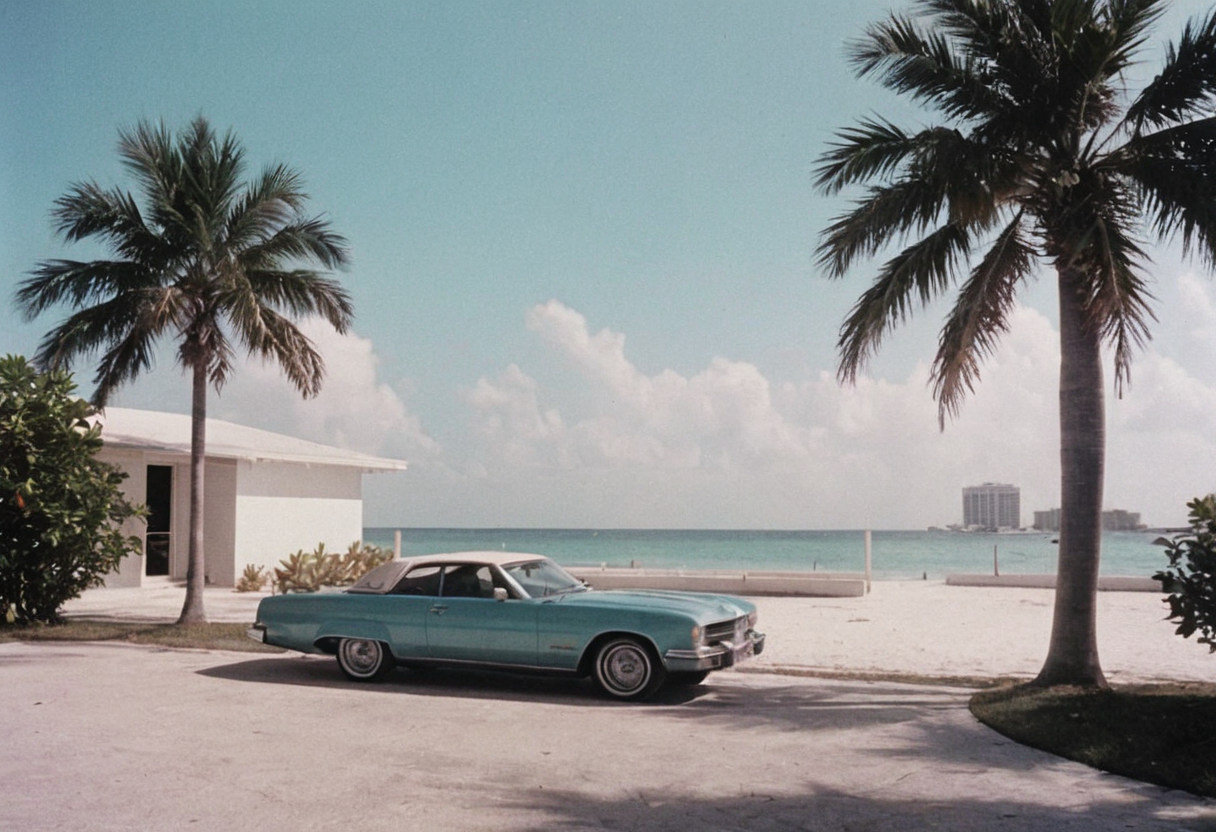 analog film photo MiamiVice . faded film, desaturated, 35mm photo, grainy, vignette, vintage, Kodachrome, Lomography, stained, highly detailed, found footage
