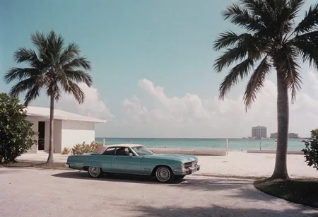 analog film photo MiamiVice . faded film, desaturated, 35mm photo, grainy, vignette, vintage, Kodachrome, Lomography, stained, highly detailed, found footage