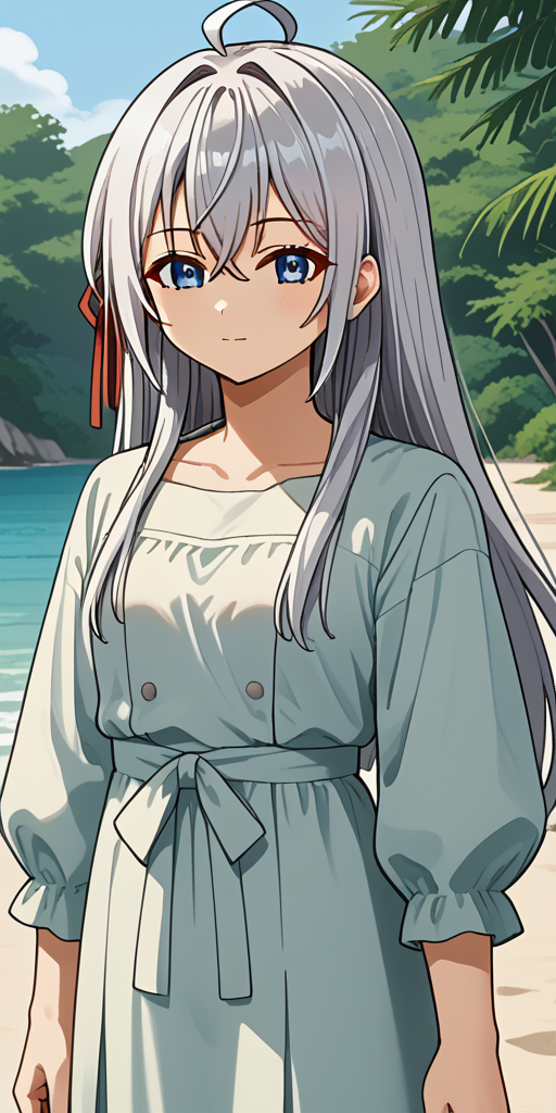 girl, Alya, anime style, <lora:10_Alisa_Alya_Mikhailovna_Kujou_from_Alya_Sometimes_Hides_Her_Feelings_in_Russian:1>, summer, long hairs