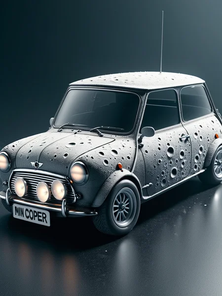 <lora:Lunar_Surface_SDXL:1> ais-lunar classic mini cooper