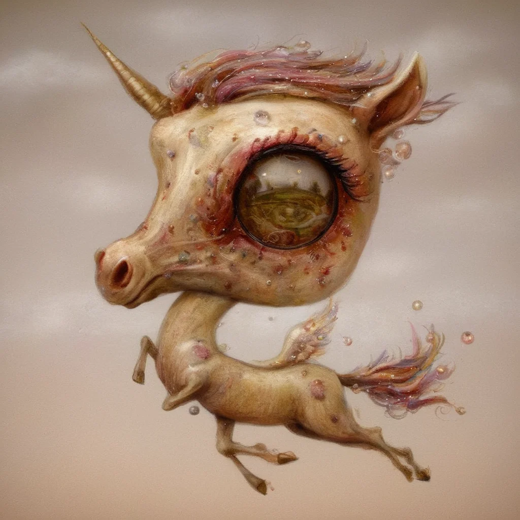 <lora:SDXL_Style_by_Naoto_Hattori_Sa_May_V4:1> Style by Naoto Hattori a red horse