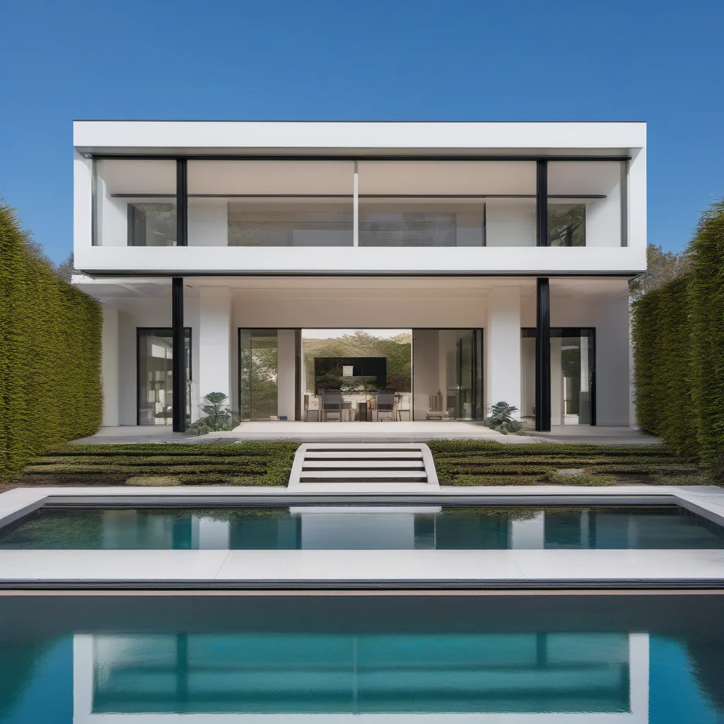 a photo of GDMEXTXL modern house exterior, <lora:gdmextxl-256-40-0032-000003:0.50 , photograph, photography, perfect, master quality, professional photoshoot, award winning photographer, calming symmetry, symmetrical