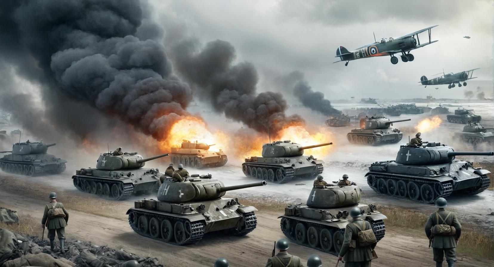 concept art of Company Of Heroes in an epic battlefield 1942 Saving Private Ryan Cinematic Film Style
 <lora:Saving Private Ryan Cinematic Film Style:1>
 <lora:PerfectEyesXL:1> <lora:lora6:1>
 <lora:perfect hands:1>
perfect hands, digital artwork, illustrative, painterly, matte painting, highly detailed
