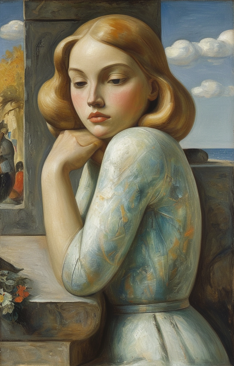 masterpiece,best quality,<lora:tbh217-sdxl:0.9>,illustration,style of William Zorach tech genius teenage girl