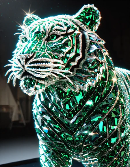 tiger made from diamond