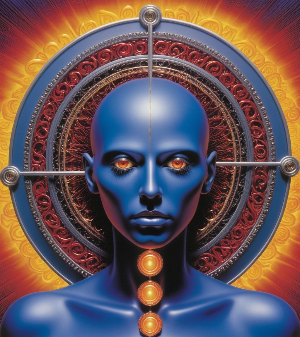 Tool Metal album cover, style by Alex Gray, (write text: "TOOL")