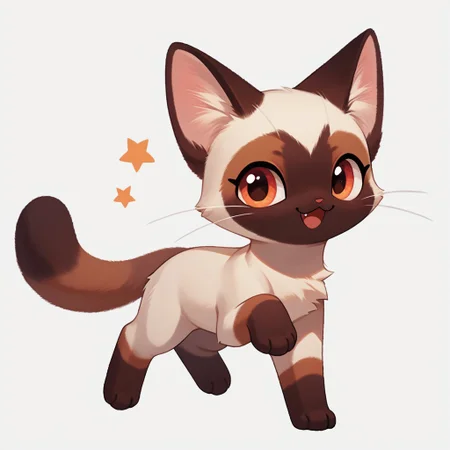 score_9, score_8_up, score_7_up, pikaole no humans animal focus, (Siamese cat:1.05), fur, full body, solo,
simple background, white background,
cute rating_safe, source_furry, (dynamic pose:0.5)