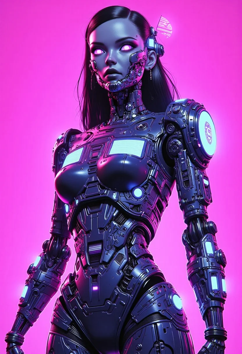 (masterpiece:1.2),(Highest quality),(Super detailed),(Ultra-high resolution),(Best illustrations),8k,wallpaper,Beautiful female cyborg,whole body,psychedelic,Vector art,Layered textures,progressive,pop,sf,cyber punk,Super sexy:2.0
