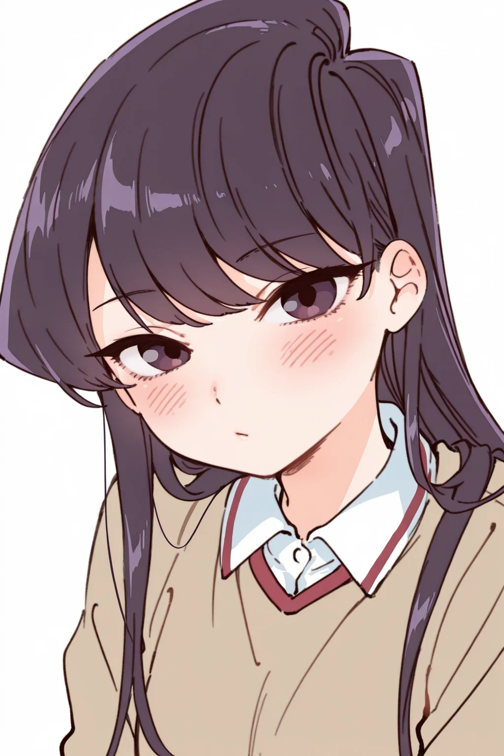 {{amazing quality, best quality, high quality, very aesthetic}}, 1girl, solo, simple background, looking at viewer, komi shouko, blush, :<
<lora:Namori_Illustrious:1>