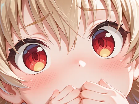 <lora:IL_elincie_yerthrop:1>,neo_el,elincie yerthrop,higher angle,close-up of face,blush,furrowed brow,looking up,upturned eyes,covering own mouth,, masterpiece,best quality,amazing quality,very aesthetic,absurdres,