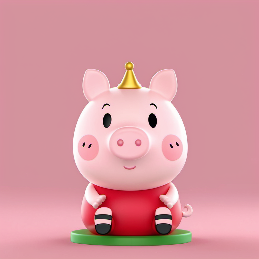 blind box style of Peppa pig sitting on the base,simple background, chibi, solo,(big head:1.2),small body,octane render, highly detailed, volumetric, dramatic lighting,pop,<lora:pop:0.8>