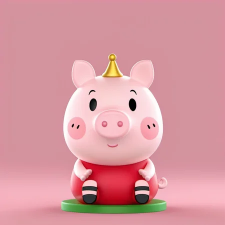 blind box style of Peppa pig sitting on the base,simple background, chibi, solo,(big head:1.2),small body,octane render, highly detailed, volumetric, dramatic lighting,pop,<lora:pop:0.8>