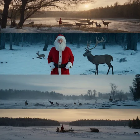<lora:SDXL_cinematic_Sa_May:1> cinematic, Santa Claus, winter, deer
