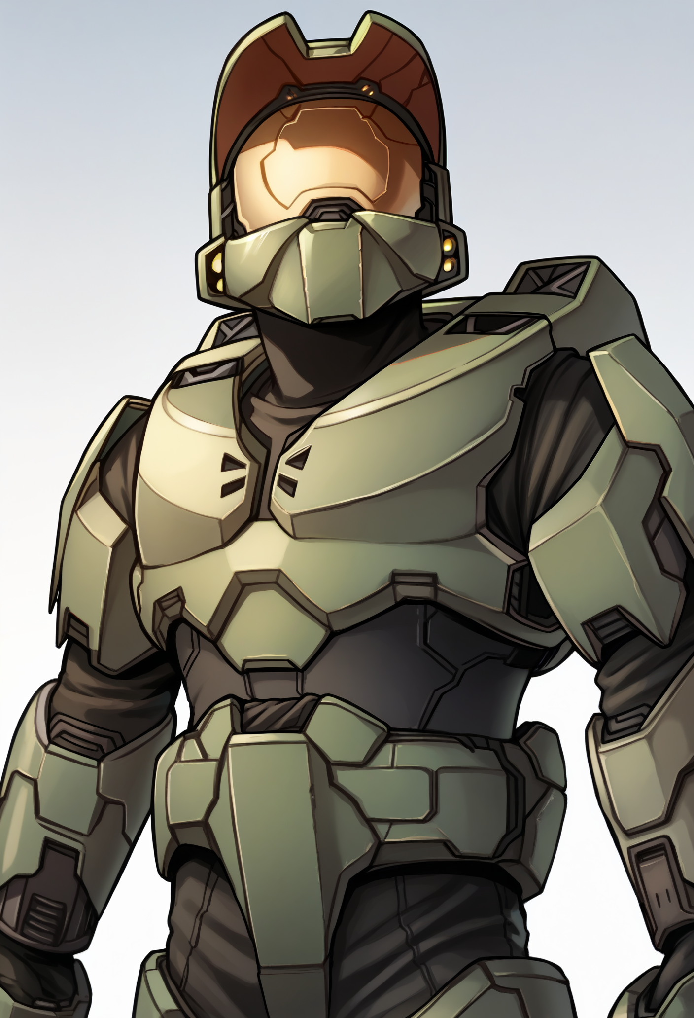 1boy, solo, male focus, 
helmet, visor, power armor, 
score_9, score_up_7, <lora:Kohei_Horikoshi-PonyV1-guy90:1>, ihshok, <lora:masterchief-halo-richy-v1_pdxl:1>, masterchief