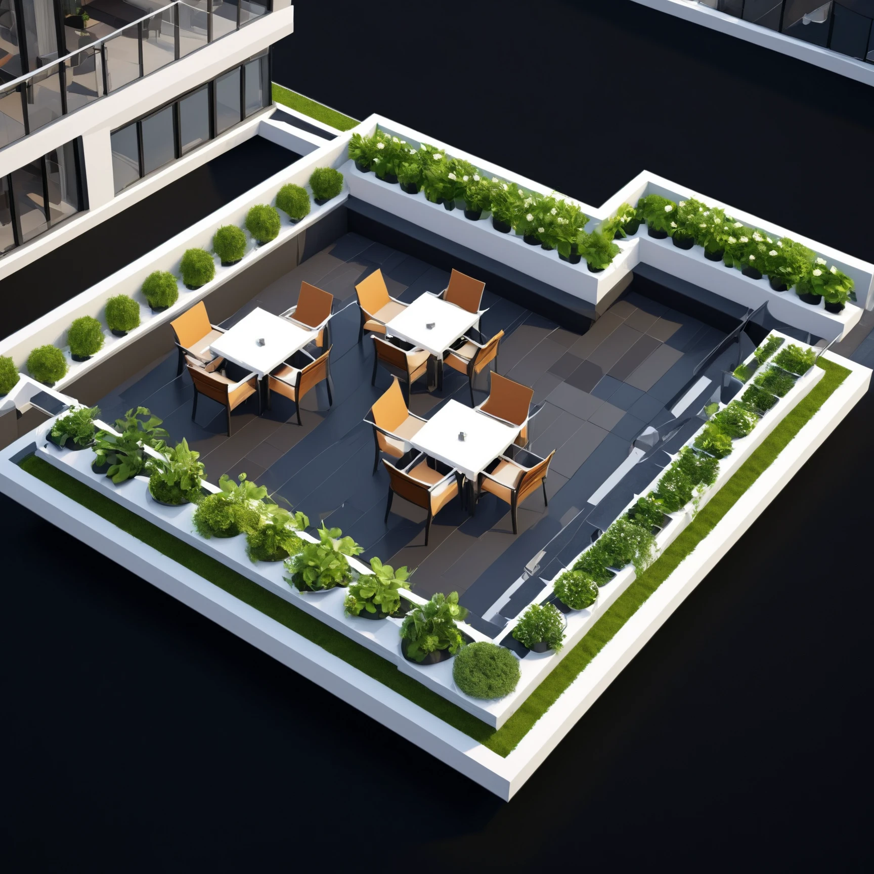 isty04 style. isometric <lora:isometric_isty04_style:1>
realistic
Urban rooftop terrace and city views, Black background,
detailed, professional,  slick, 3d, unreal engine, render, ray tracing,
high quality, masterpiece, highres,