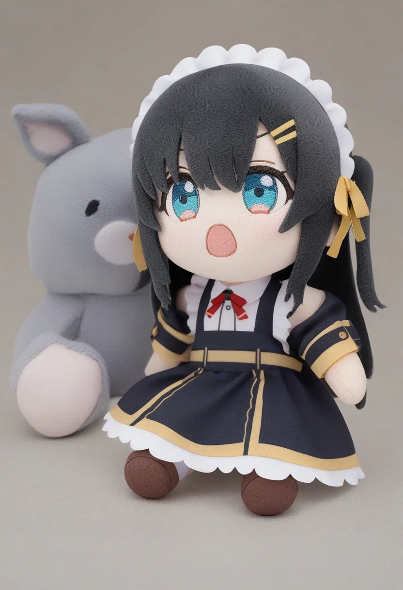 1girl,sincos, ningen mame, toosaka asagi,solo,medium breasts,20yo,maid,maid headdress,
character doll, chibi, sitting, full body, <lora:characterdoll_XL_v1:0.9>
from below, cinematic angle, looking away, black hair, silver eyes,determined, drawing and manual arts room, open mouth, ringlets hair,,
best quality, very aesthetic, absurdres