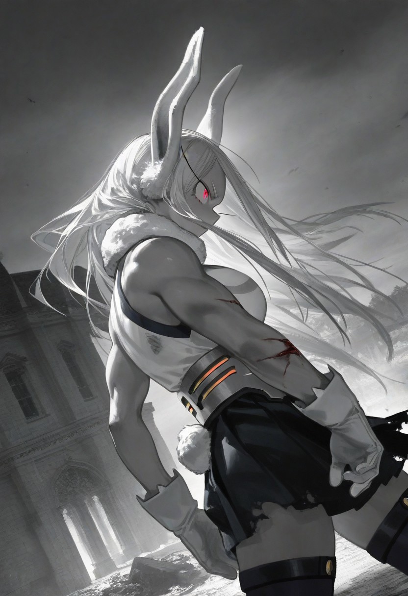 Elden ring painting style,   {monochrome sketch},  artist: stu_dts, pixixv fantasia,artist:rolua n, artist:reoen, artist:yoneyama mai, watercolor painting, sketch painting,masterpiece, best quality, very aesthetic
{Mirko \(boku no hero academia\), Mirko \(Boku no hero academia\),} strong wind,standing menacingly, serious look, looking at another,standing menacingly, torn clothes, injury, destroyed clothes, blood,  gradient eyes, cowboy shot, 
masterpiece, photo background, cinematic light, amazing quality, very aesthetic, dynamic pose, original,  Dutch angle, from side:0.2,