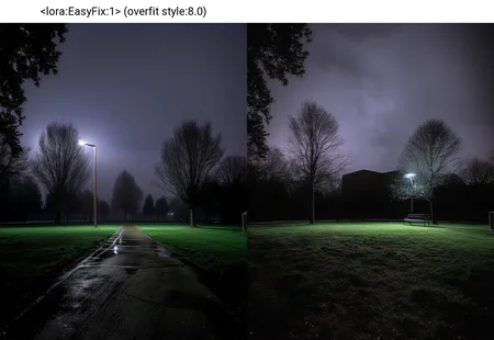 wide angle exterior background, ominous park, you shouldn't be here, slightly asymmetrical composition, outdoors, night, 4K UHD, <lora:sdxl_liminal_v1-step00003000:1>