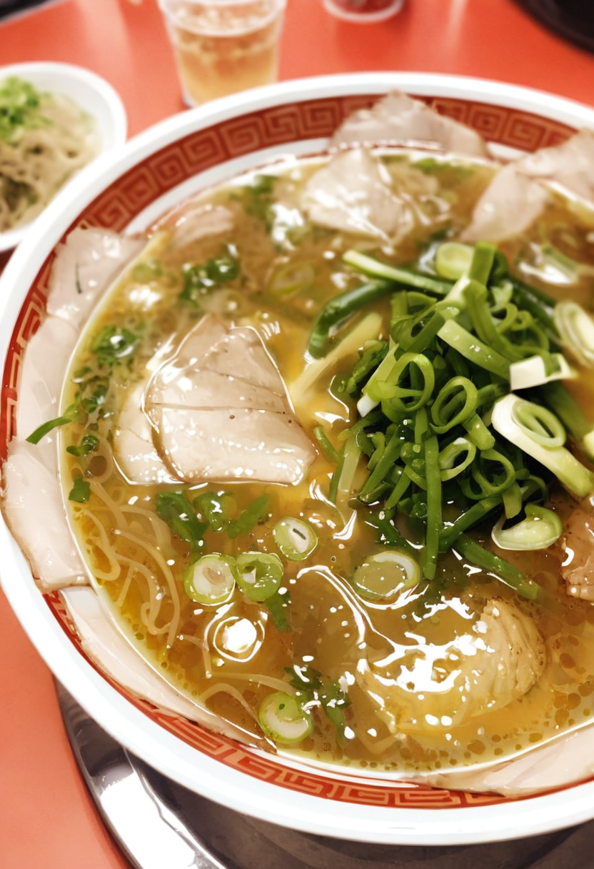 masterpiece, best quality, very aesthetic, absurdres,
moccos_ramen, noodles, food, food focus, bowl, realistic, ramen, still life, spring onion, blurry, soup, close-up, table
 <lora:moccos_ramen_JAPAN_storefront_SDXL_V2:0.8> <lora:col_xl:0.6>