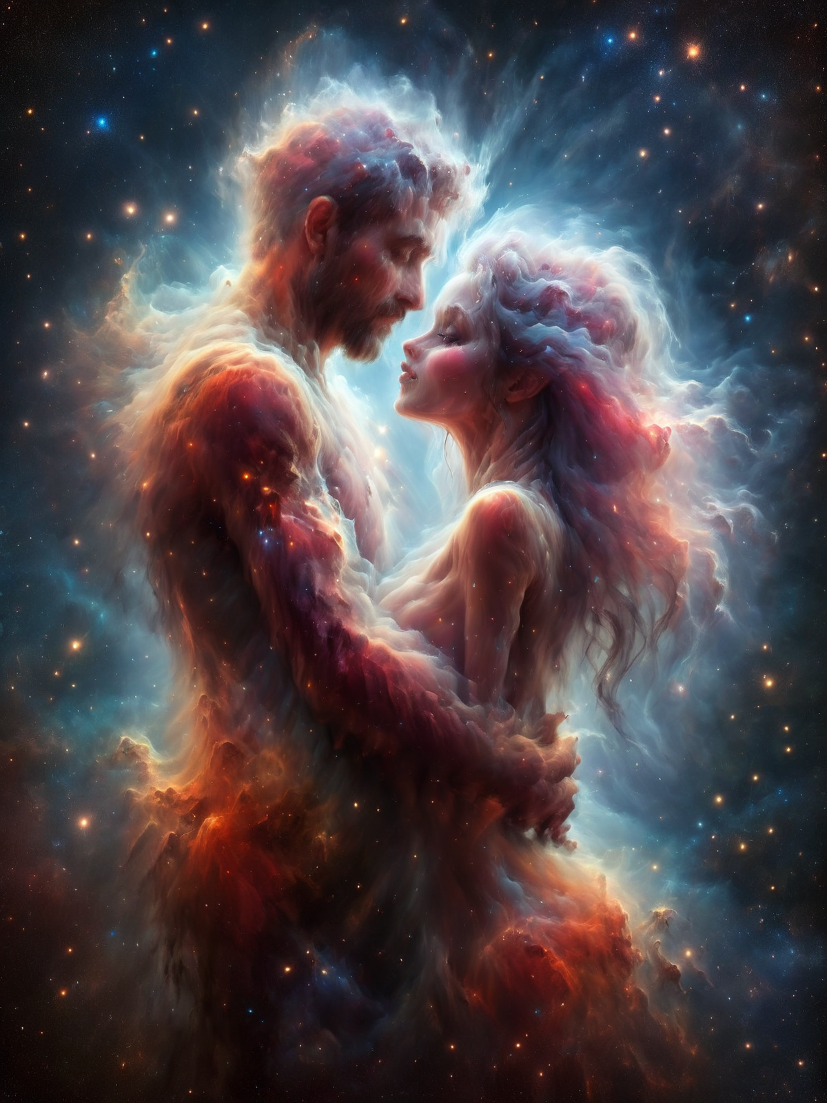 mad-nbla couple embracing,  <lora:Space_Nebula_Style_SDXL:1.0>, (masterpiece:1.2), best quality, (hyperdetailed, highest detailed:1.2), high resolution textures