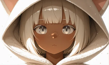 masterpiece, best quality, good quality,
anime character, solo, girl, water particles, general, white background, pure, iridescent sidelighting, clear outlines, floral, white hair,
gangster style, thug girl, creative luxury, clean, white space, fade, BREAK,
/// 1girl, solo, boots, blonde hair, (dark skin), very dark skin, eye focus, hood, (freckles), dress, simple background, blunt bangs, white background, windy hair strands, animal hood, short hair, white eyelashes, white eyes, gradient eyes, gold eyes, sand powers, standing, cat hood, long sleeves, looking at viewer, hood up, [:3], :<, animal ears, closed mouth, blush very aesthetic, masterpiece, absurdres, best quality, amazing quality, very aesthetic, absurdres, close up,
[shibafu \(glock23\), yuebaihezi, rella]